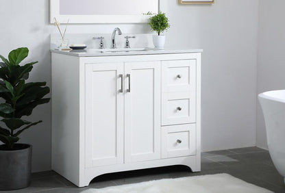 Elegant Furniture & Lighting - Moore 36 inch Single Bathroom Vanity in White with Backsplash - VF17036WH-BS veiw 8