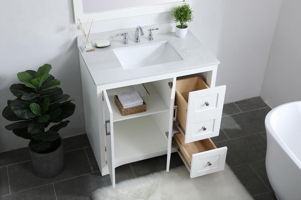 Elegant Furniture & Lighting - Moore 36 inch Single Bathroom Vanity in White with Backsplash - VF17036WH-BS veiw 9