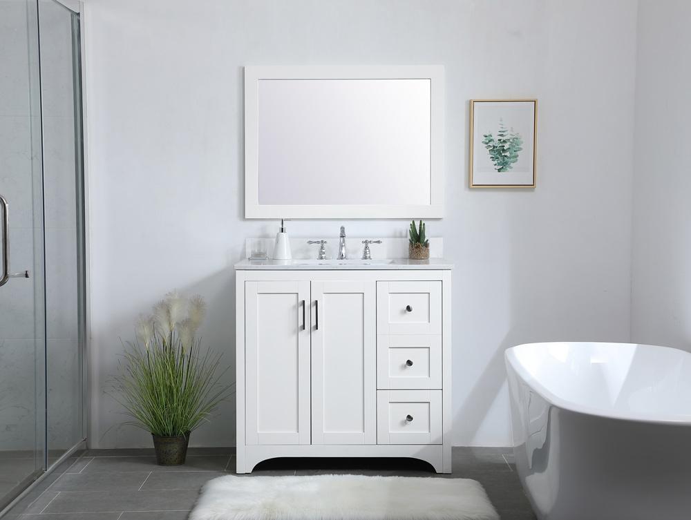 Elegant Furniture & Lighting - Moore 36 inch Single Bathroom Vanity in White with Backsplash - VF17036WH-BS veiw 13