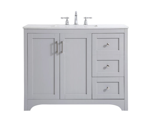 Elegant Furniture & Lighting - Moore 42 inch Single Bathroom Vanity in Grey - VF17042GR veiw 1