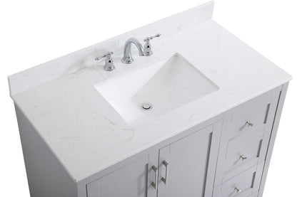 Elegant Furniture & Lighting - Moore 42 inch Single Bathroom Vanity in Grey with Backsplash - VF17042GR-BS veiw 4