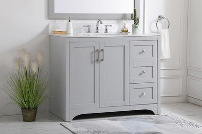 Elegant Furniture & Lighting - Moore 42 inch Single Bathroom Vanity in Grey with Backsplash - VF17042GR-BS veiw 8