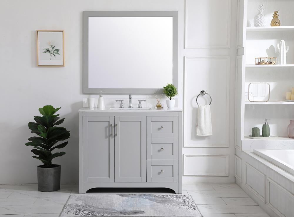 Elegant Furniture & Lighting - Moore 42 inch Single Bathroom Vanity in Grey with Backsplash - VF17042GR-BS veiw 13