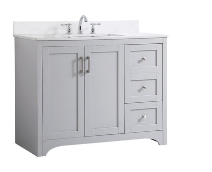 Elegant Furniture & Lighting - Moore 42 inch Single Bathroom Vanity in Grey with Backsplash - VF17042GR-BS veiw 14