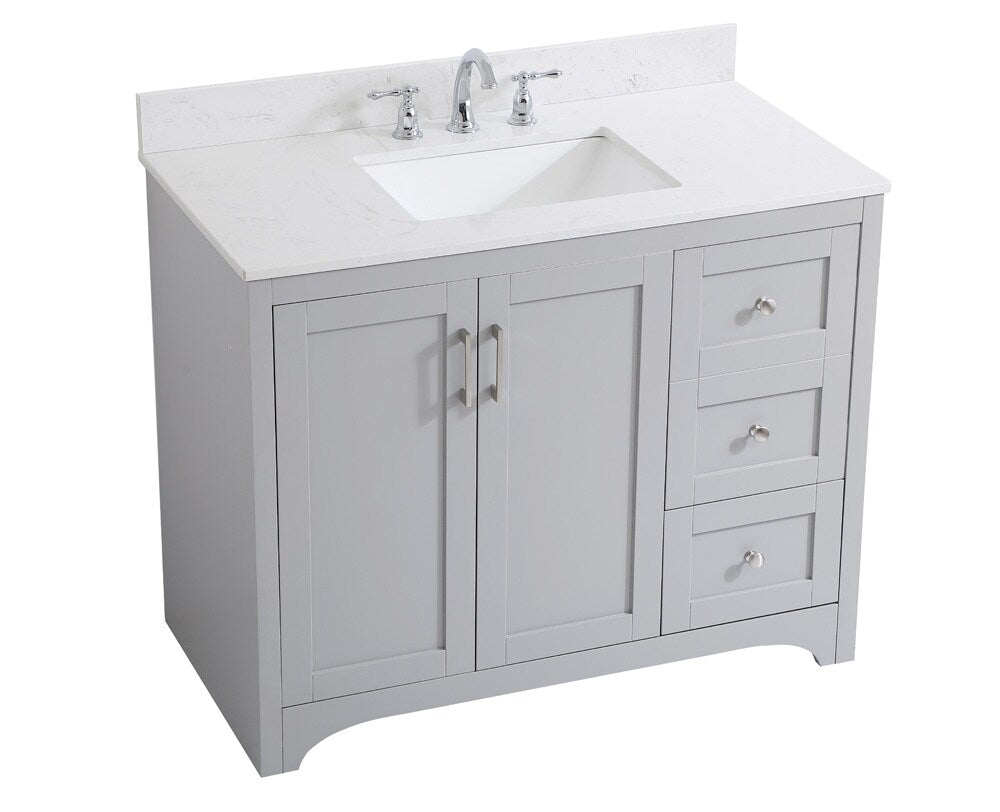Elegant Furniture & Lighting - Moore 42 inch Single Bathroom Vanity in Grey with Backsplash - VF17042GR-BS veiw 15