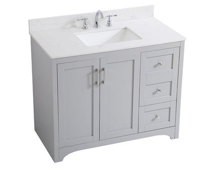Elegant Furniture & Lighting - Moore 42 inch Single Bathroom Vanity in Grey with Backsplash - VF17042GR-BS veiw 15