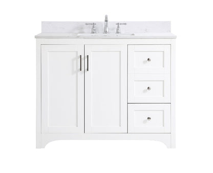 Elegant Furniture & Lighting - Moore 42 inch Single Bathroom Vanity in White with Backsplash - VF17042WH-BS veiw 1