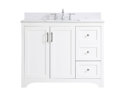 Elegant Furniture & Lighting - Moore 42 inch Single Bathroom Vanity in White with Backsplash - VF17042WH-BS veiw 1