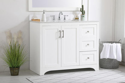 Elegant Furniture & Lighting - Moore 42 inch Single Bathroom Vanity in White with Backsplash - VF17042WH-BS veiw 8