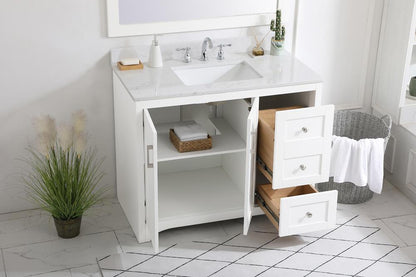 Elegant Furniture & Lighting - Moore 42 inch Single Bathroom Vanity in White with Backsplash - VF17042WH-BS veiw 9