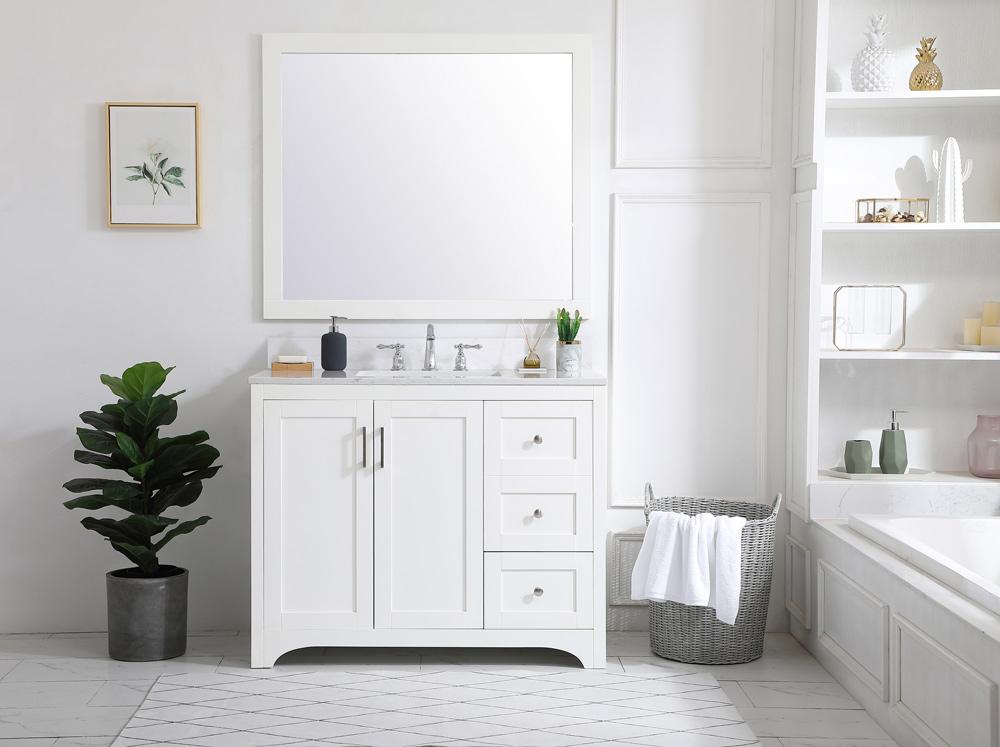Elegant Furniture & Lighting - Moore 42 inch Single Bathroom Vanity in White with Backsplash - VF17042WH-BS veiw 13