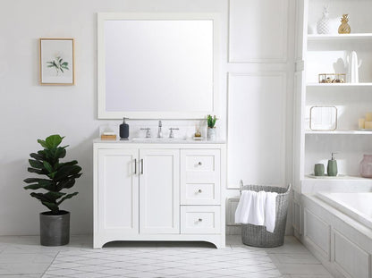Elegant Furniture & Lighting - Moore 42 inch Single Bathroom Vanity in White with Backsplash - VF17042WH-BS veiw 13