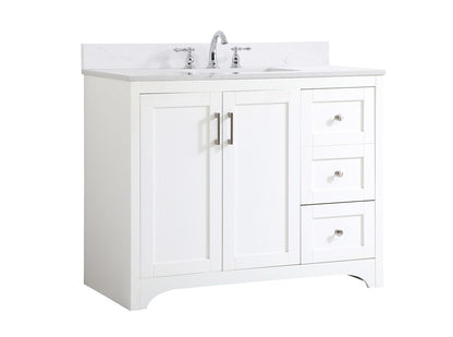 Elegant Furniture & Lighting - Moore 42 inch Single Bathroom Vanity in White with Backsplash - VF17042WH-BS veiw 14