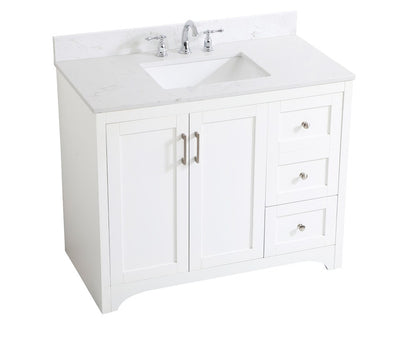 Elegant Furniture & Lighting - Moore 42 inch Single Bathroom Vanity in White with Backsplash - VF17042WH-BS veiw 15
