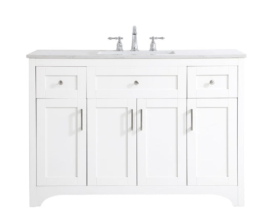 Elegant Furniture & Lighting - Moore 48 inch Single Bathroom Vanity in White - VF17048WH veiw 1