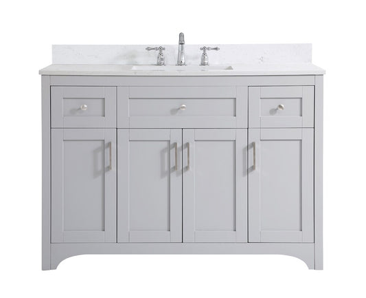Elegant Furniture & Lighting - Moore 48 inch Single Bathroom Vanity in Grey with Backsplash - VF17048GR-BS veiw 1