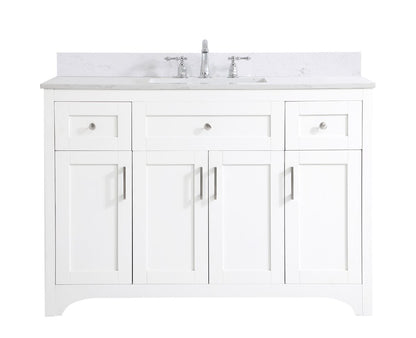 Elegant Furniture & Lighting - Moore 48 inch Single Bathroom Vanity in White with Backsplash - VF17048WH-BS veiw 1