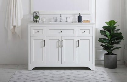Elegant Furniture & Lighting - Moore 48 inch Single Bathroom Vanity in White with Backsplash - VF17048WH-BS veiw 2