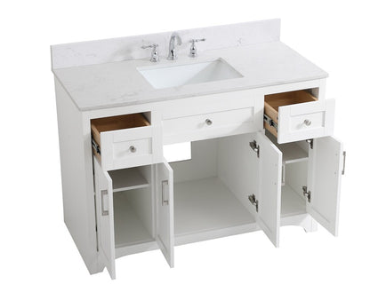 Elegant Furniture & Lighting - Moore 48 inch Single Bathroom Vanity in White with Backsplash - VF17048WH-BS veiw 3