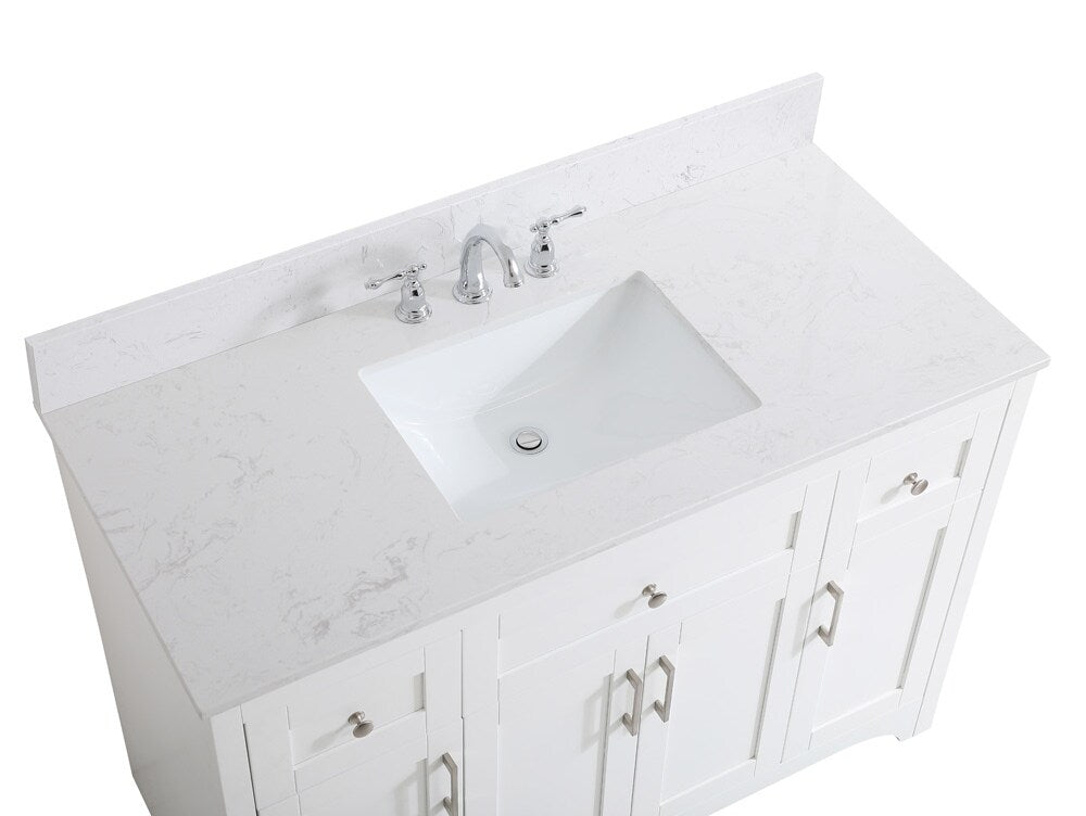 Elegant Furniture & Lighting - Moore 48 inch Single Bathroom Vanity in White with Backsplash - VF17048WH-BS veiw 4