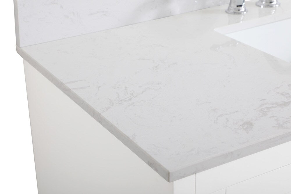 Elegant Furniture & Lighting - Moore 48 inch Single Bathroom Vanity in White with Backsplash - VF17048WH-BS veiw 5
