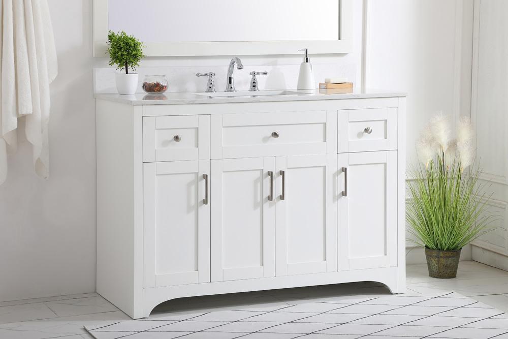 Elegant Furniture & Lighting - Moore 48 inch Single Bathroom Vanity in White with Backsplash - VF17048WH-BS veiw 8