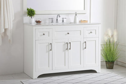 Elegant Furniture & Lighting - Moore 48 inch Single Bathroom Vanity in White with Backsplash - VF17048WH-BS veiw 8
