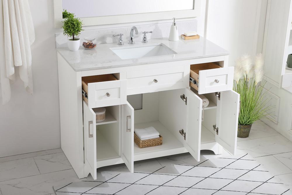 Elegant Furniture & Lighting - Moore 48 inch Single Bathroom Vanity in White with Backsplash - VF17048WH-BS veiw 9