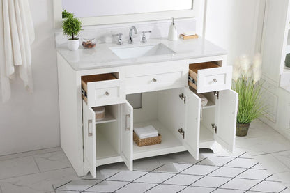 Elegant Furniture & Lighting - Moore 48 inch Single Bathroom Vanity in White with Backsplash - VF17048WH-BS veiw 9