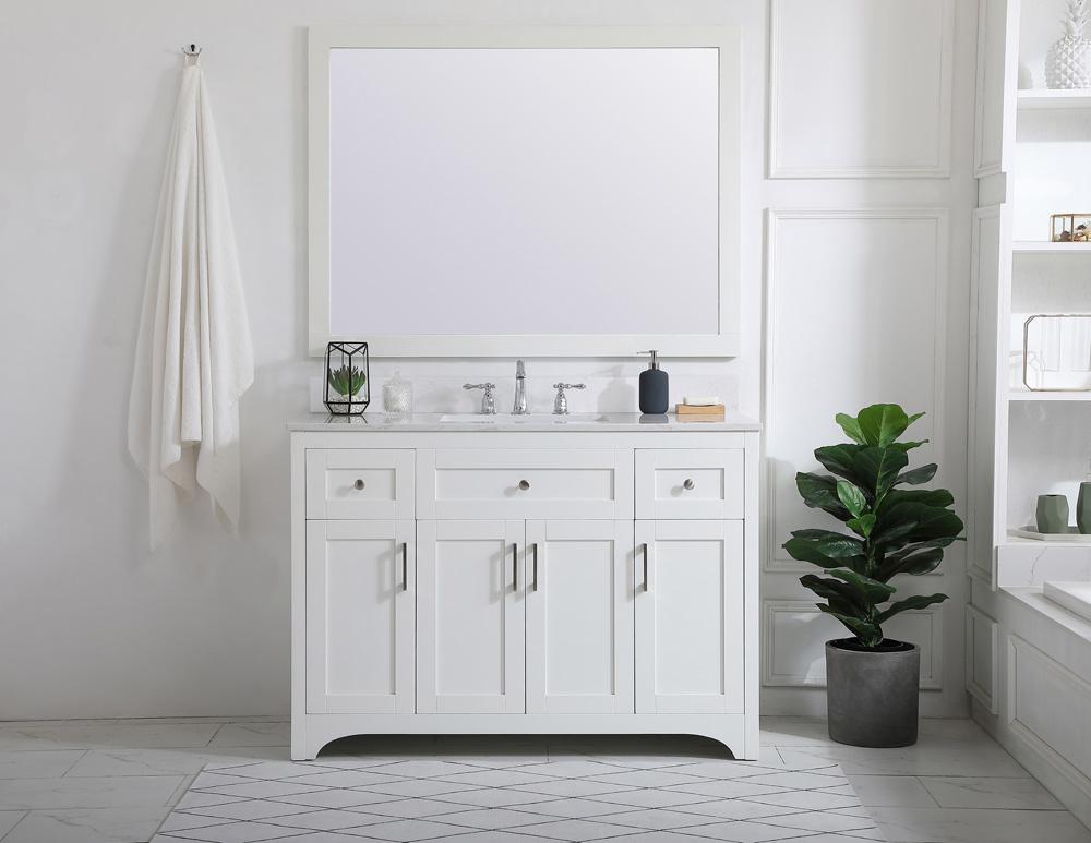 Elegant Furniture & Lighting - Moore 48 inch Single Bathroom Vanity in White with Backsplash - VF17048WH-BS veiw 13