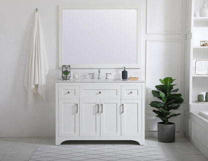 Elegant Furniture & Lighting - Moore 48 inch Single Bathroom Vanity in White with Backsplash - VF17048WH-BS veiw 13