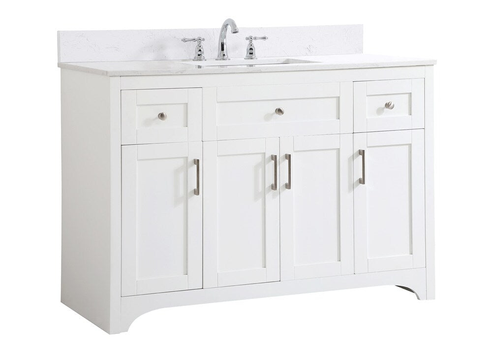 Elegant Furniture & Lighting - Moore 48 inch Single Bathroom Vanity in White with Backsplash - VF17048WH-BS veiw 14