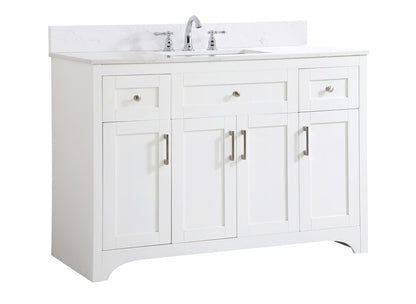 Elegant Furniture & Lighting - Moore 48 inch Single Bathroom Vanity in White with Backsplash - VF17048WH-BS veiw 14