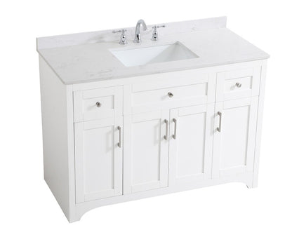 Elegant Furniture & Lighting - Moore 48 inch Single Bathroom Vanity in White with Backsplash - VF17048WH-BS veiw 15