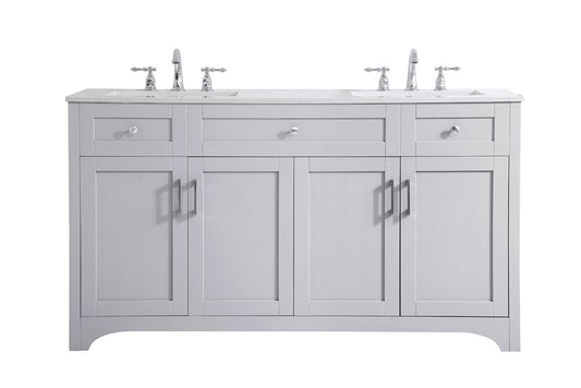 Elegant Furniture & Lighting - Moore 60 inch Double Bathroom Vanity in Grey - VF17060DGR veiw 1