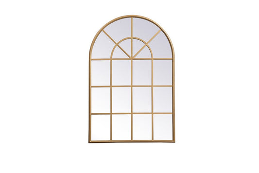 Elegant Furniture & Lighting - Motif Metal windowpane mirror 28 inch x 41 inch in in Brass - MR612842BR veiw 1