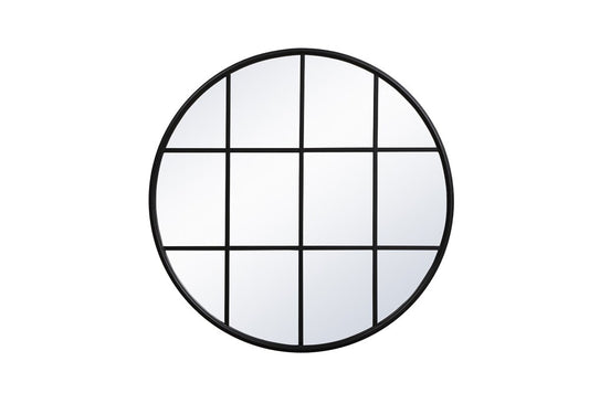 Elegant Furniture & Lighting - Motif Metal windowpane mirror 36 inch x 36 inch in Black - MR633636BK veiw 1