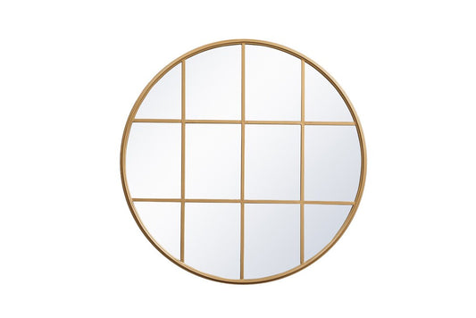 Elegant Furniture & Lighting - Motif Metal windowpane mirror 36 inch x 36 inch in Brass - MR633636BR veiw 1