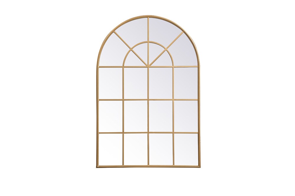 Elegant Furniture & Lighting - Motif Metal windowpane mirror 36 inch x 53 inch in Brass - MR613653BR veiw 1