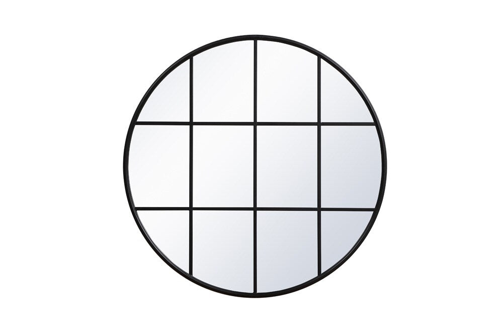Elegant Furniture & Lighting - Motif Metal windowpane mirror 42 inch x 42 inch in Black - MR634242BK veiw 1