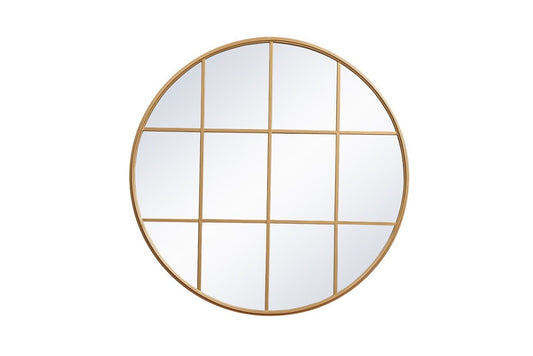 Elegant Furniture & Lighting - Motif Metal windowpane mirror 42 inch x 42 inch in Brass - MR634242BR veiw 1