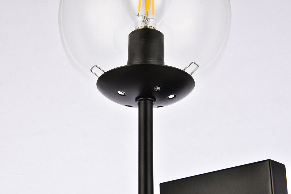 Elegant Furniture & Lighting - Neri 2 lights black and clear glass wall sconce - LD2357BK veiw 7