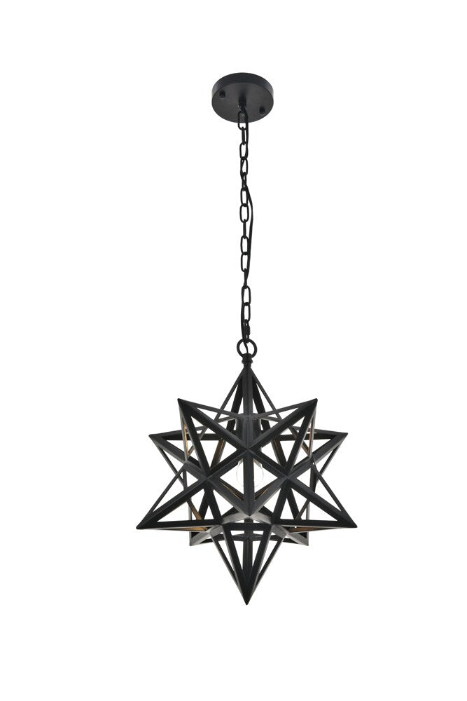 Elegant Furniture & Lighting - Nocturne 1 light black Pendant - LD4076D16BK veiw 1