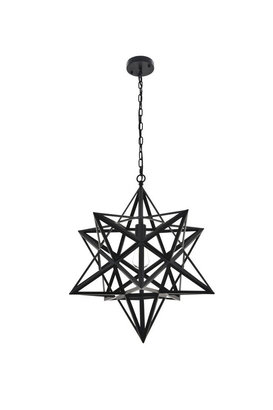 Elegant Furniture & Lighting - Nocturne 1 light black Pendant - LD4076D24BK veiw 1