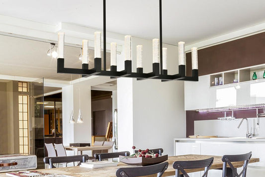 Elegant Furniture & Lighting - Noemi 48 inch Adjustable LED Pendant in Black - 1030G48BK veiw 2