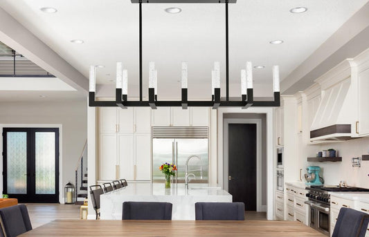 Elegant Furniture & Lighting - Noemi 54 inch Adjustable LED Pendant in Black - 1030G54BK veiw 2