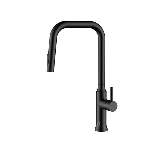 Elegant Furniture & Lighting - Noor Single Handle Pull Down Sprayer Kitchen Faucet in Matte Black - FAK-311MBK veiw 1