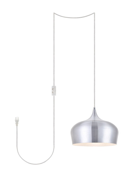 Elegant Furniture & Lighting - Nora 1 Light Burnished nickel plug-in pendant - LDPG2003BN veiw 1