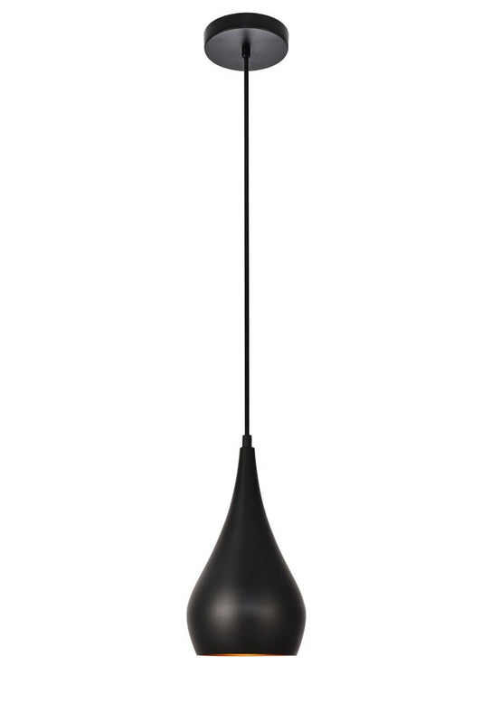 Elegant Furniture & Lighting - Nora Pendant D6in H11.5in Lt:1 Black finish - LDPD2001 veiw 1