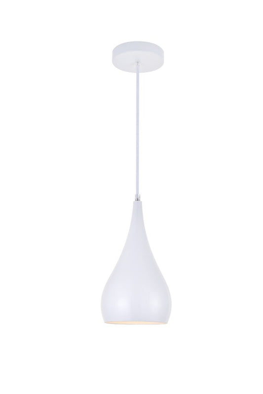 Elegant Furniture & Lighting - Nora 1 Light White Pendant - LDPD2001WH veiw 1